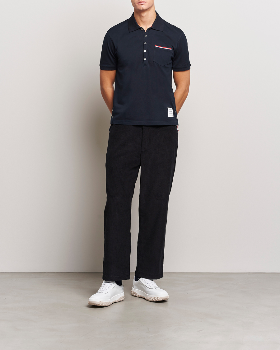 Homme | Polos | Thom Browne | Mercerized Piquet Polo Navy