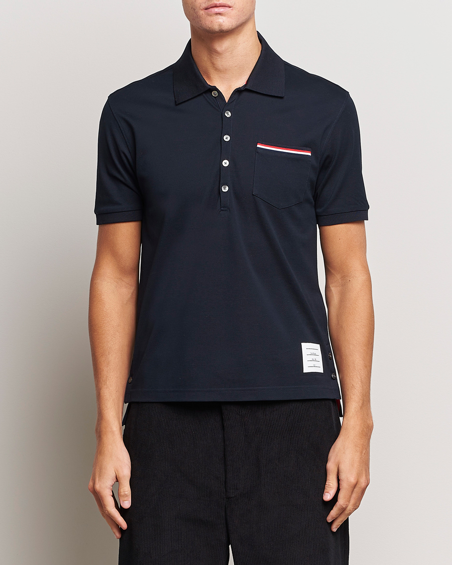 Homme | Polos | Thom Browne | Mercerized Piquet Polo Navy