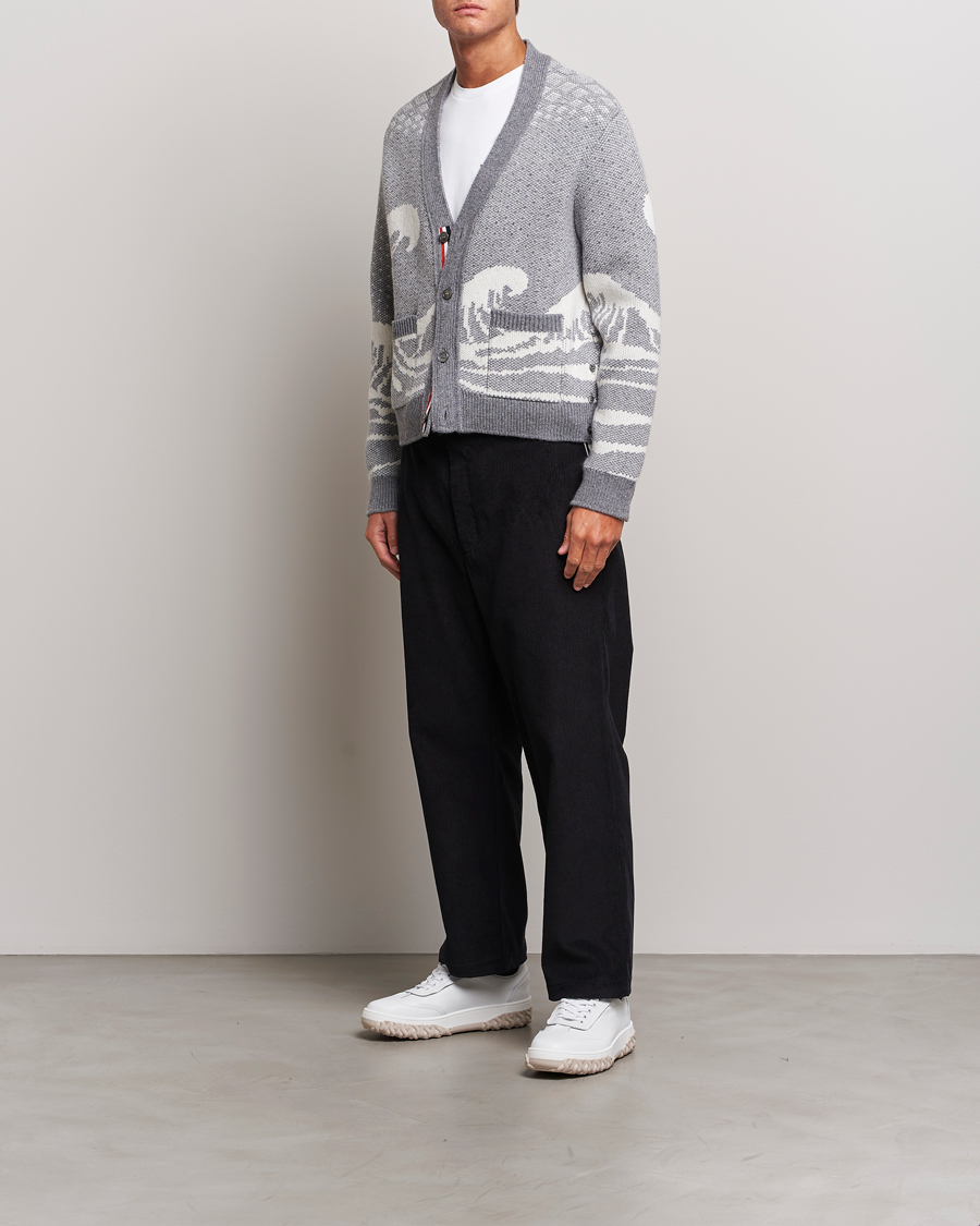 Homme | Pantalons | Thom Browne | Straight Cropped Corduroy Trousers Black