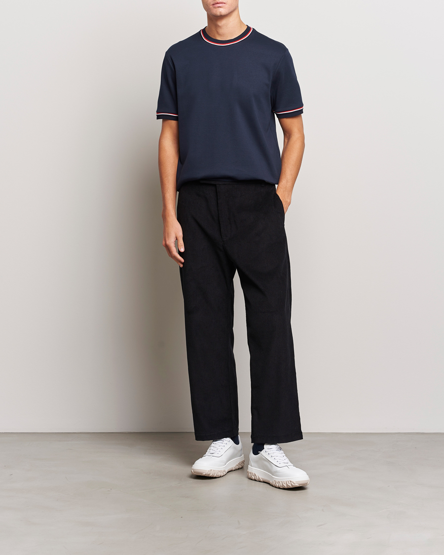 Homme | T-shirts | Thom Browne | RWB Stripe Short Sleeve T-Shirt Navy