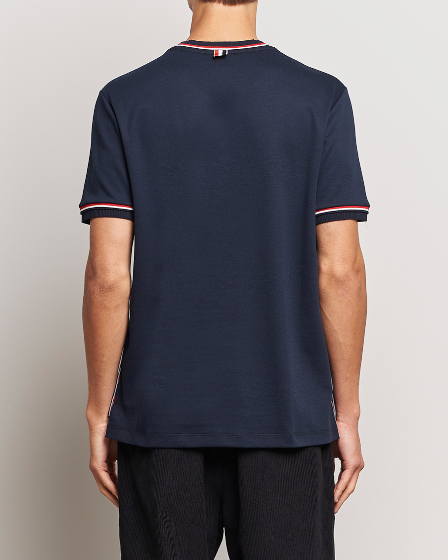 Homme | T-shirts | Thom Browne | RWB Stripe Short Sleeve T-Shirt Navy
