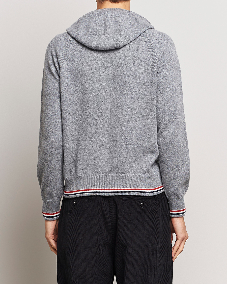 Homme | Pulls Et Tricots | Thom Browne | Cashmere Jersey Full Zip Hoodie Light Grey