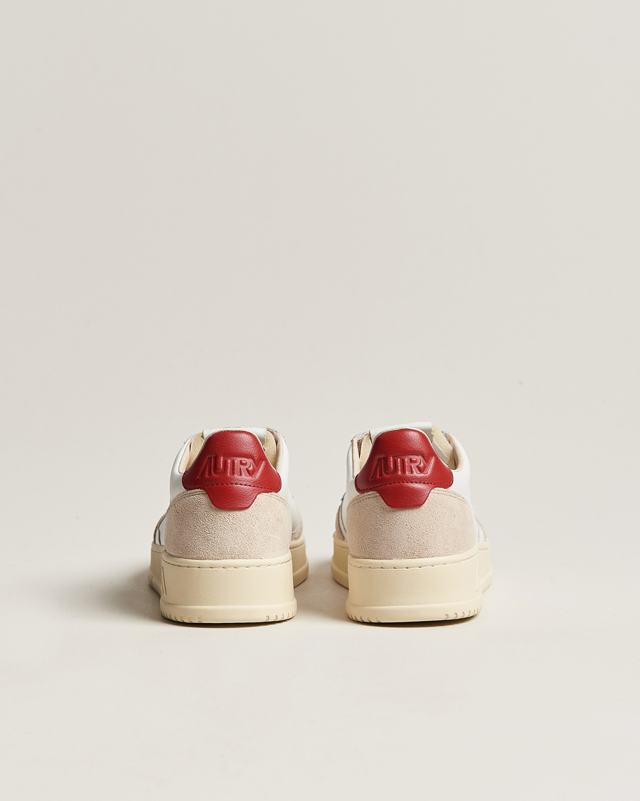 Homme | Autry Medalist Low Super Soft Leather Sneaker White/Red | Autry | Medalist Low Super Soft Leather Sneaker White/Red