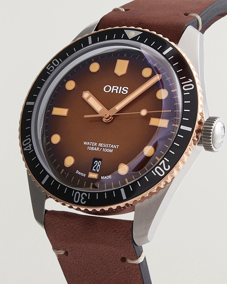 Homme | Oris Divers Sixty-Five 40mm Leather Bracelet Brown | Oris | Divers Sixty-Five 40mm Leather Bracelet Brown