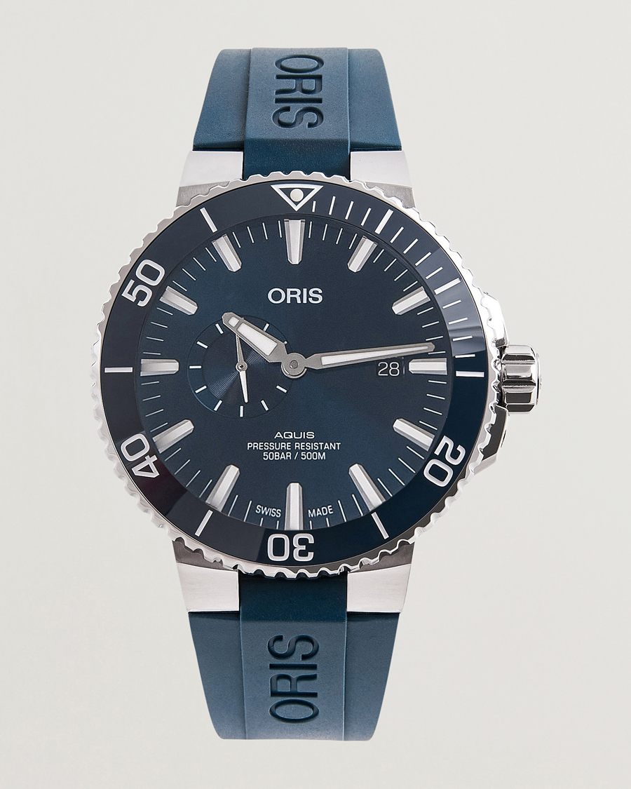 Homme | Oris Aquis Small Second 45,5mm Rubber Bracelet Blue | Oris | Aquis Small Second 45,5mm Rubber Bracelet Blue