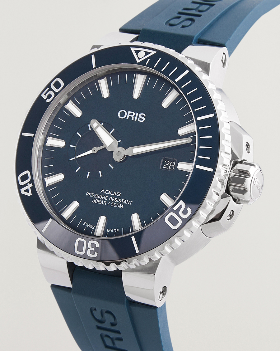 Homme | Oris Aquis Small Second 45,5mm Rubber Bracelet Blue | Oris | Aquis Small Second 45,5mm Rubber Bracelet Blue
