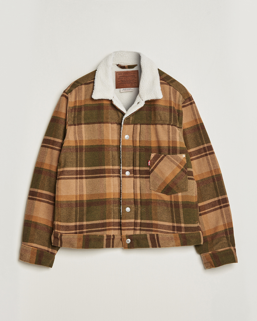 Homme | Manteaux Et Vestes | Levi's | Type I Checked Sherpa Trucker Winter Moss
