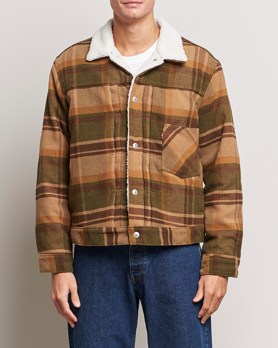 Homme | Manteaux Et Vestes | Levi's | Type I Checked Sherpa Trucker Winter Moss