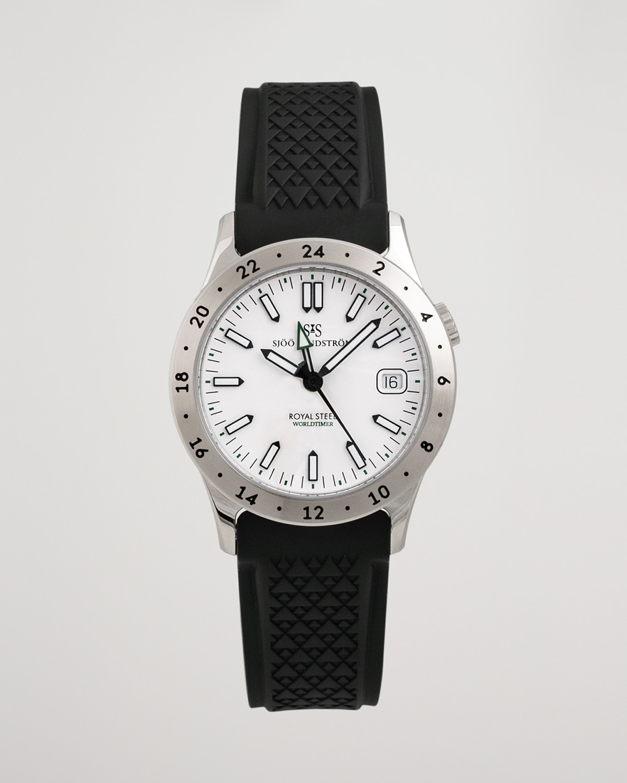Homme | Sjöö Sandström Pre-Owned Royal Steel Worldtimer 36mm SS-1836-WT | Sjöö Sandström Pre-Owned | Royal Steel Worldtimer 36mm SS-1836-WT