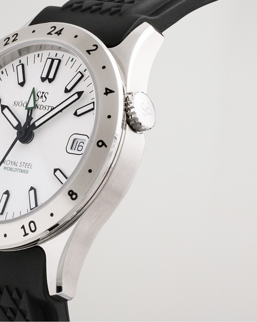 Homme | Sjöö Sandström Pre-Owned Royal Steel Worldtimer 36mm SS-1836-WT | Sjöö Sandström Pre-Owned | Royal Steel Worldtimer 36mm SS-1836-WT
