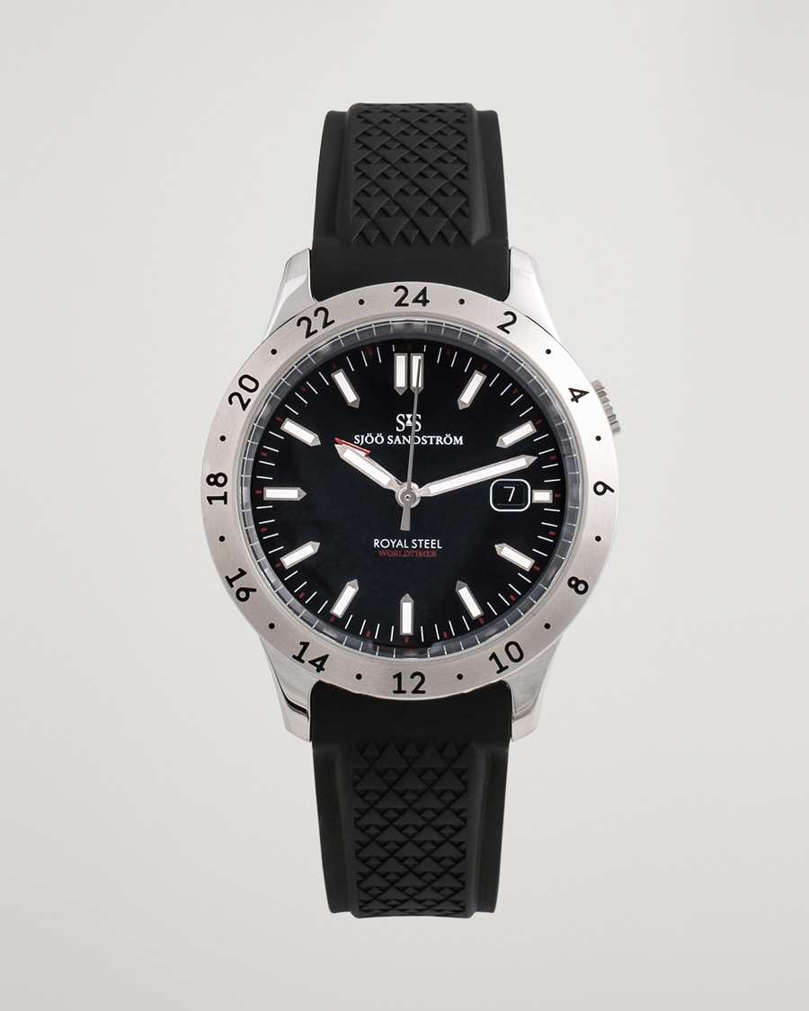 Homme | Sjöö Sandström Pre-Owned Royal Steel Worldtimer 41mm SS-1841-WT | Sjöö Sandström Pre-Owned | Royal Steel Worldtimer 41mm SS-1841-WT