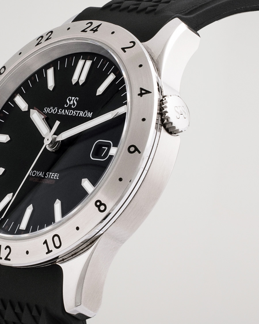 Homme | Sjöö Sandström Pre-Owned Royal Steel Worldtimer 41mm SS-1841-WT | Sjöö Sandström Pre-Owned | Royal Steel Worldtimer 41mm SS-1841-WT