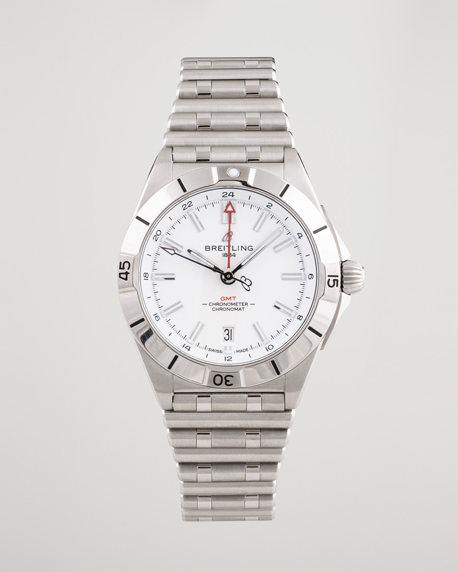 Homme | Breitling Pre-Owned Chronomat GMT 40 A32398 Steel White | Breitling Pre-Owned | Chronomat GMT 40 A32398 Steel White
