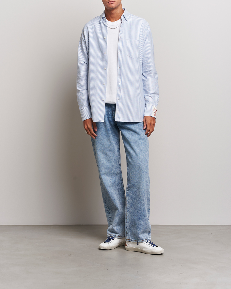 Homme | Chemises | Golden Goose | Deluxe Brand Regular Fit Striped Oxford Shirt Light Blue