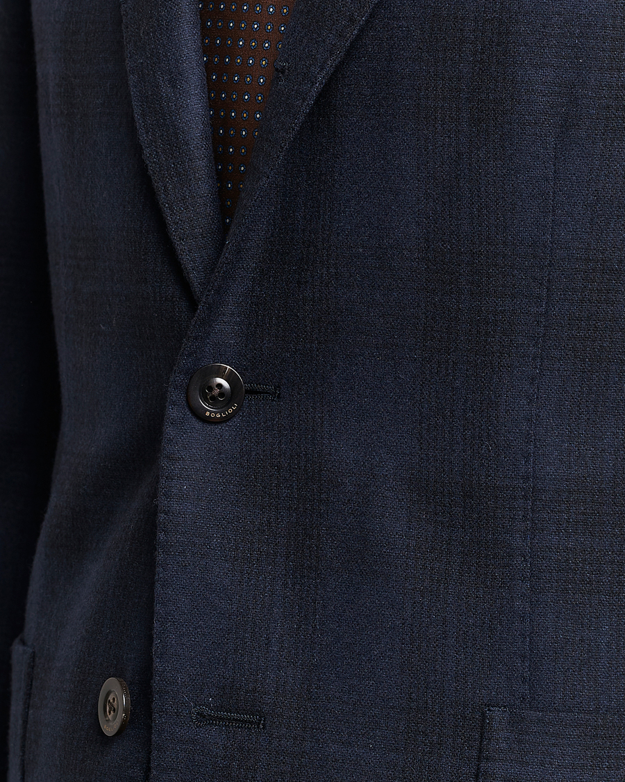 Homme | Blazers | Boglioli | K Jacket Wool Herringbone Blazer Navy