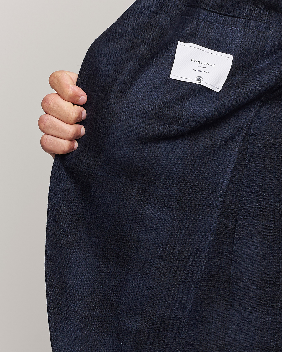 Homme | Blazers | Boglioli | K Jacket Wool Herringbone Blazer Navy