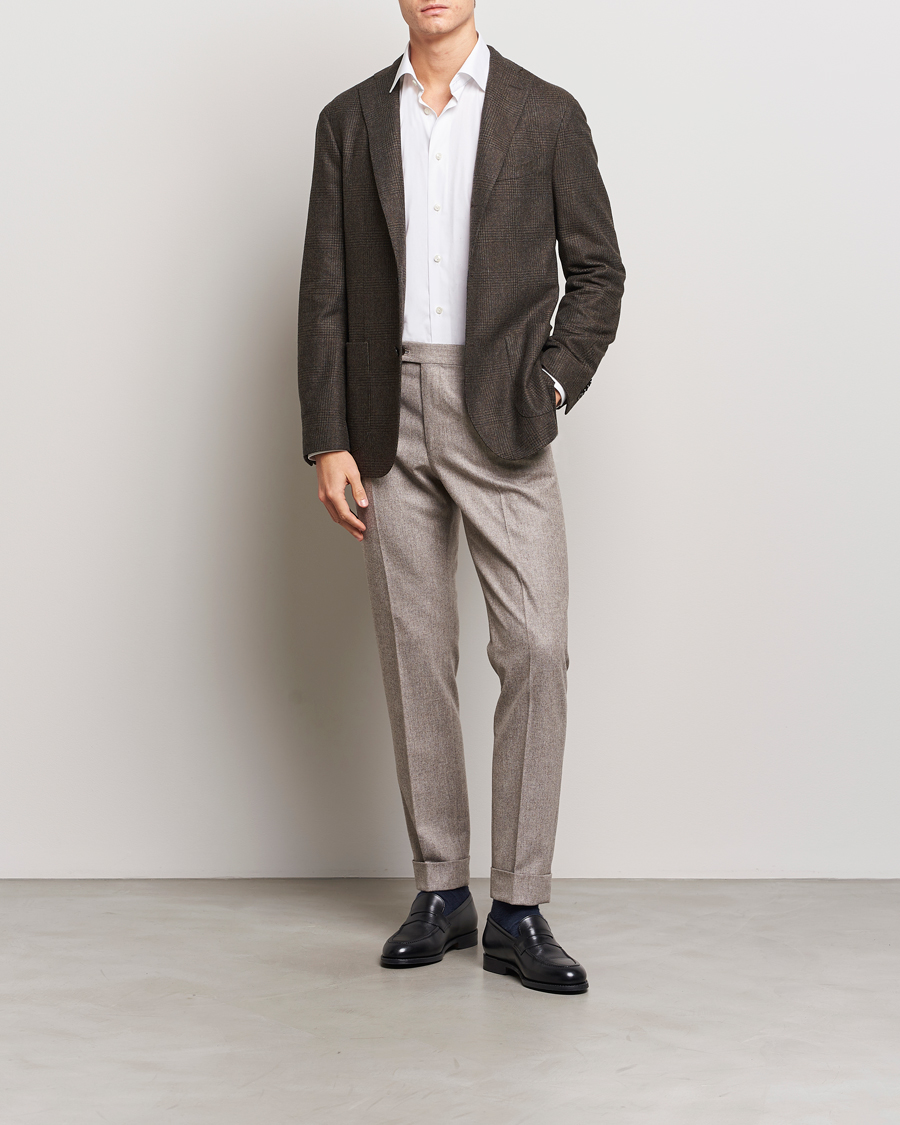 Homme | Blazers | Boglioli | K Jacket Prince Of Wales Blazer Dark Brown