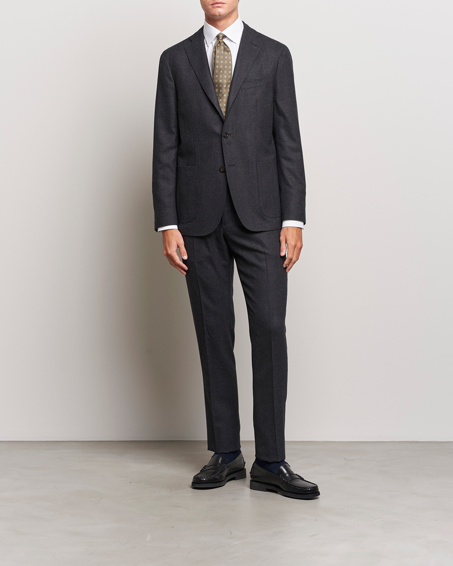 Homme | Costumes | Boglioli | K Jacket Light Flannel Suit Dark Grey
