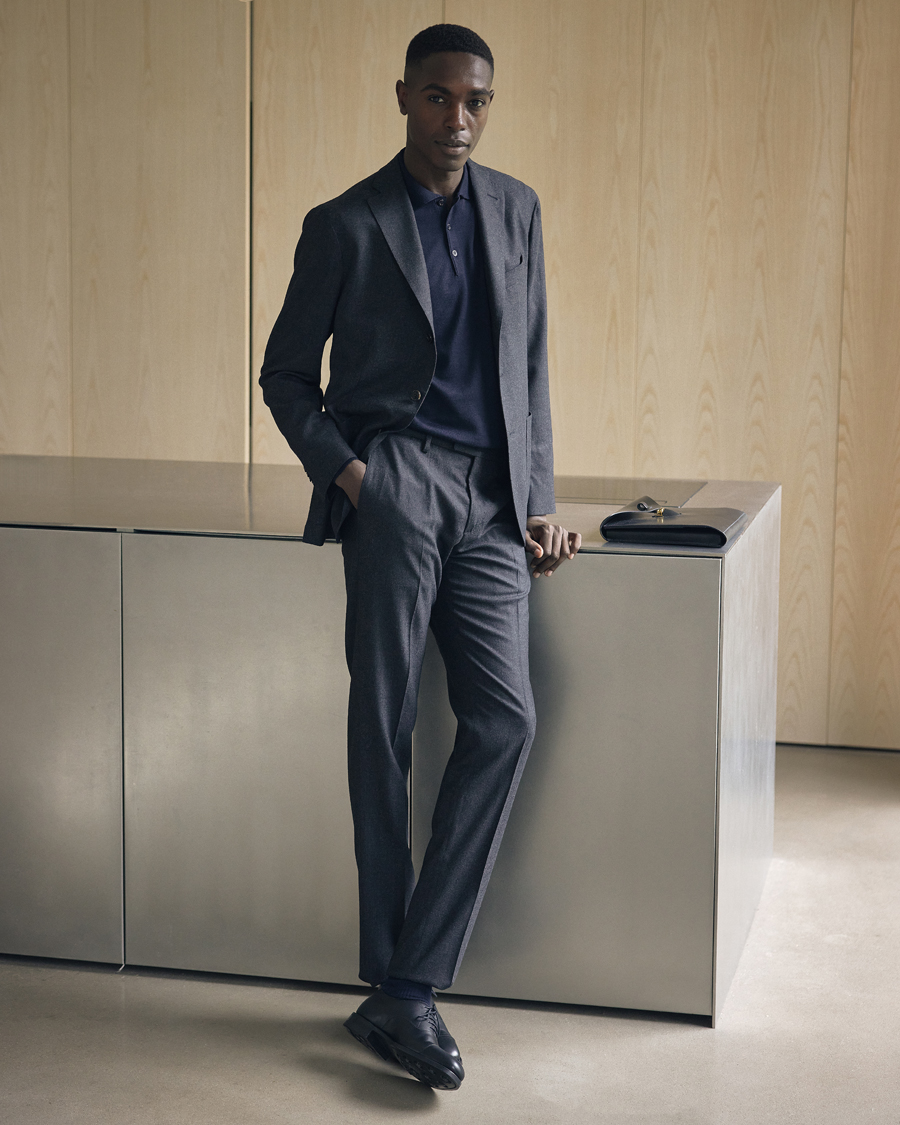 Homme | Costumes | Boglioli | K Jacket Light Flannel Suit Dark Grey