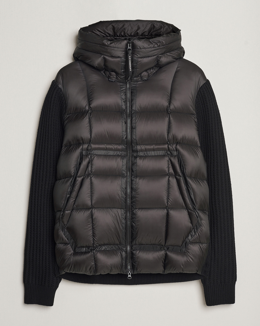 Homme | Manteaux Et Vestes | C.P. Company | Merino Wool Padded Hybrid Hood Jacket Black