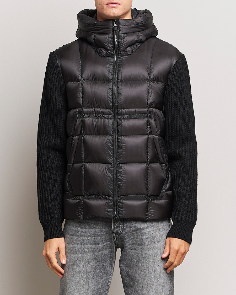 Homme | Manteaux Et Vestes | C.P. Company | Merino Wool Padded Hybrid Hood Jacket Black