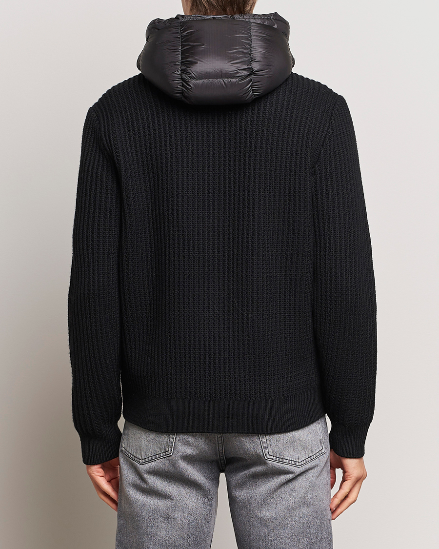 Homme | Manteaux Et Vestes | C.P. Company | Merino Wool Padded Hybrid Hood Jacket Black