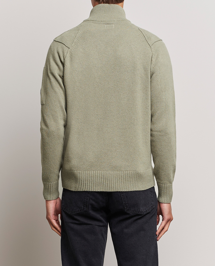 Homme | Pulls Et Tricots | C.P. Company | Lambswool Lens Half Zip Silver Sage