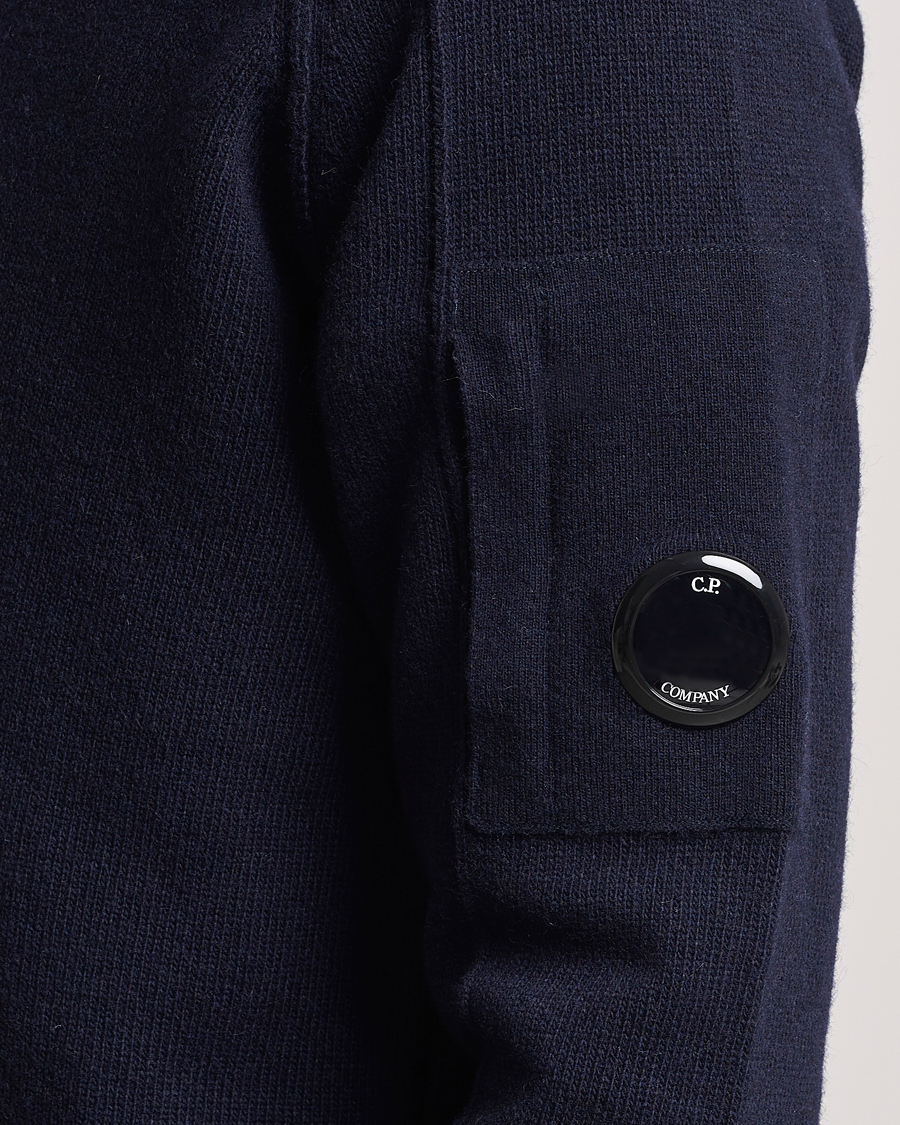 Homme | Pulls Et Tricots | C.P. Company | Lambswool Lens Half Zip Total Eclipse