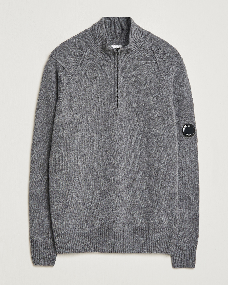 Homme | Pulls Et Tricots | C.P. Company | Lambswool Lens Half Zip Grey Marl