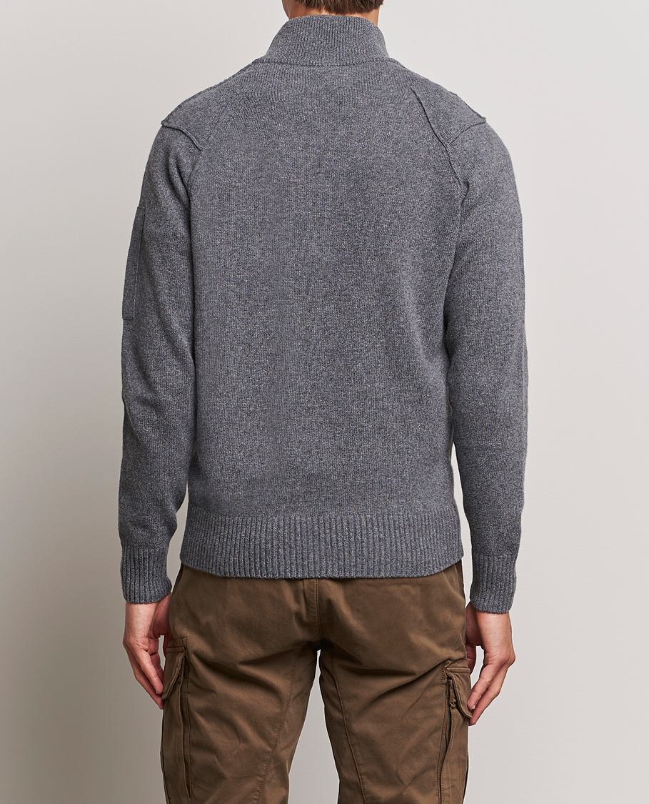 Homme | Pulls Et Tricots | C.P. Company | Lambswool Lens Half Zip Grey Marl