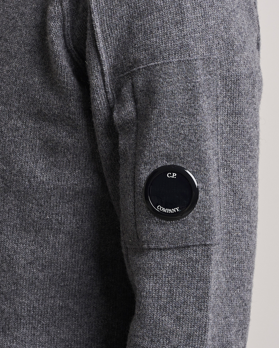 Homme | Pulls Et Tricots | C.P. Company | Lambswool Lens Half Zip Grey Marl