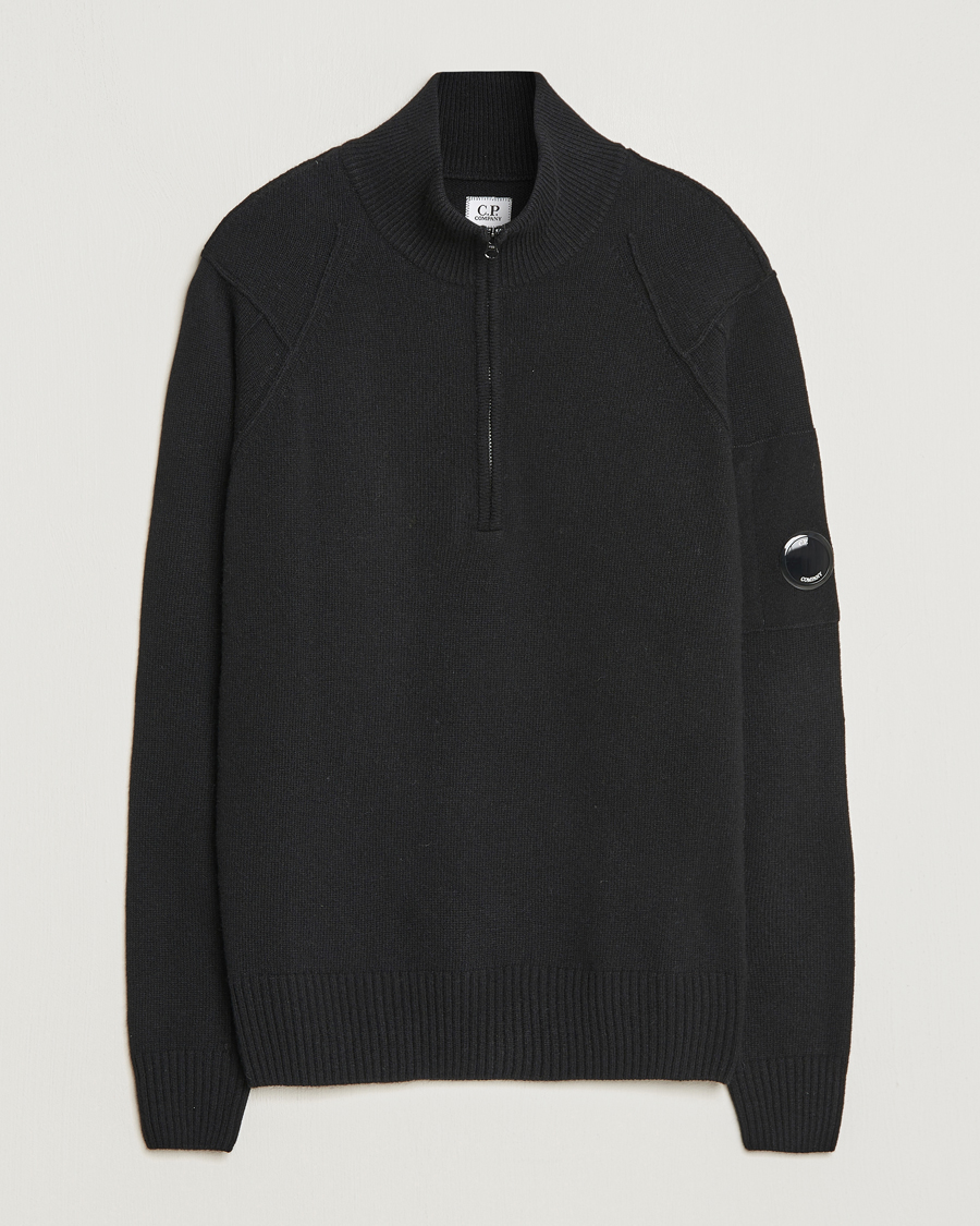 Homme | Pulls Et Tricots | C.P. Company | Lambswool Lens Half Zip Black