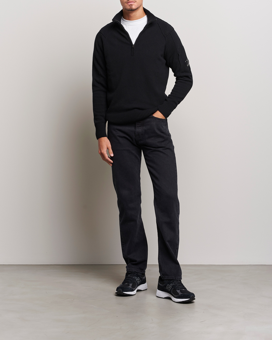Homme | Pulls Et Tricots | C.P. Company | Lambswool Lens Half Zip Black