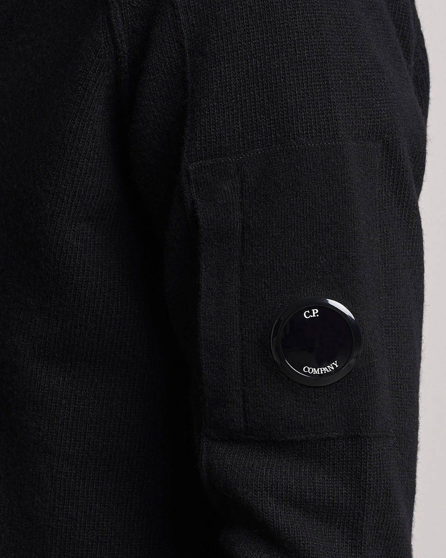 Homme | Pulls Et Tricots | C.P. Company | Lambswool Lens Half Zip Black