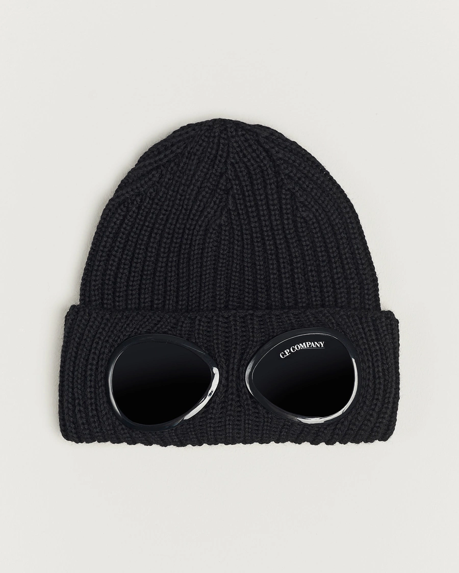 Homme | C.P. Company Knitted Merino Goggle Beanie Black | C.P. Company | Knitted Merino Goggle Beanie Black