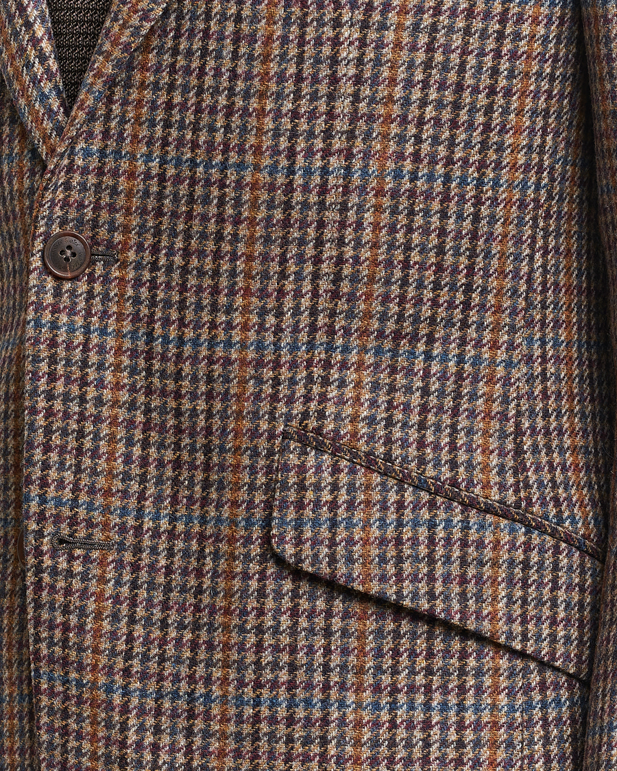 Homme | Blazers | Walker Slater | Edward Lambswool Houndstooth Blazer Brown/Navy