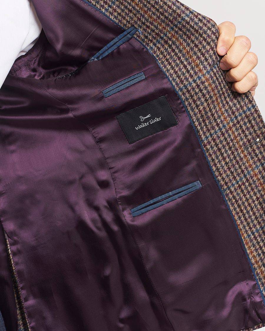 Homme | Blazers | Walker Slater | Edward Lambswool Houndstooth Blazer Brown/Navy