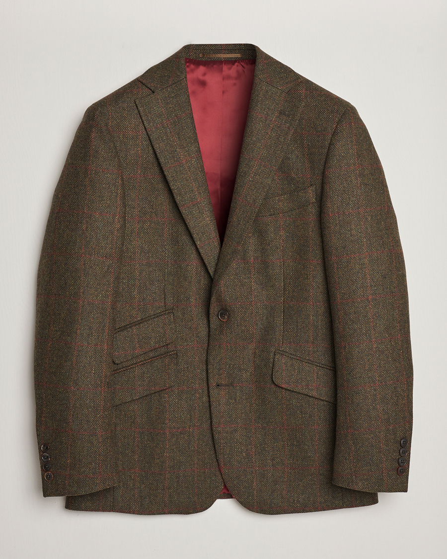 Homme | Blazers | Walker Slater | Edward Lambswool Windowpane Blazer Green