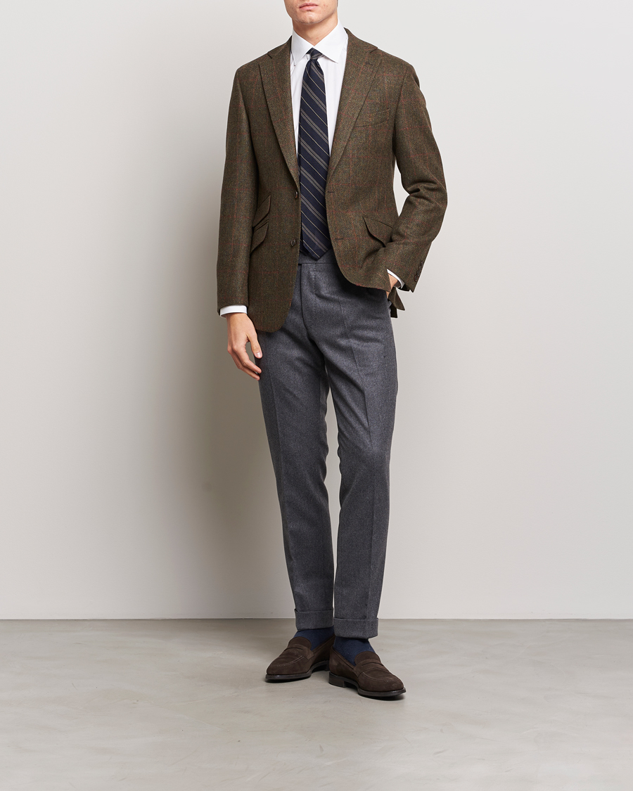Homme | Blazers | Walker Slater | Edward Lambswool Windowpane Blazer Green