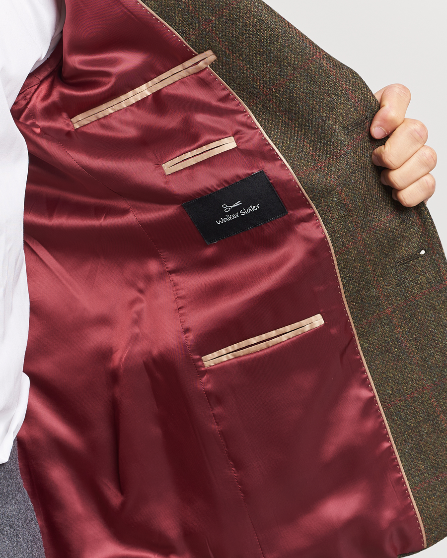 Homme | Blazers | Walker Slater | Edward Lambswool Windowpane Blazer Green
