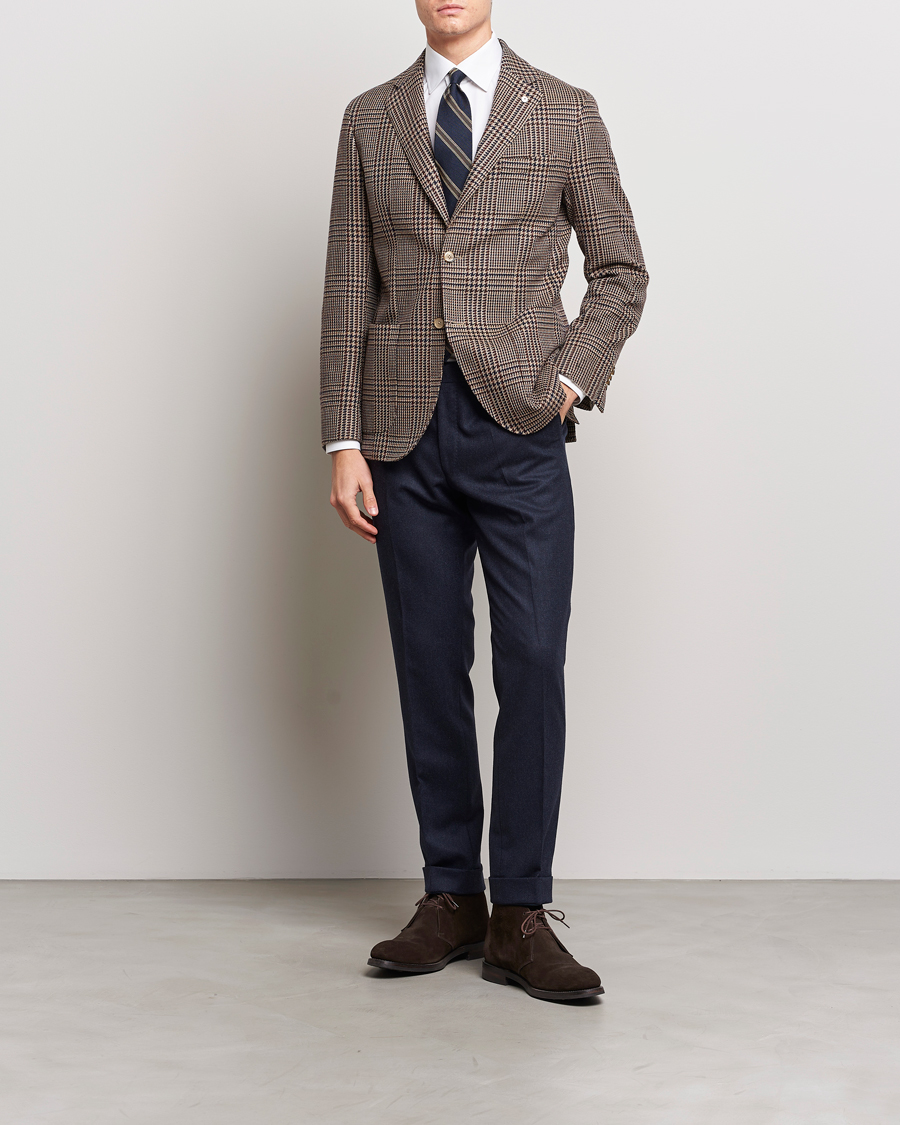 Homme | Blazers | L.B.M. 1911 | Jack Regular Checked Wool Blazer Brown
