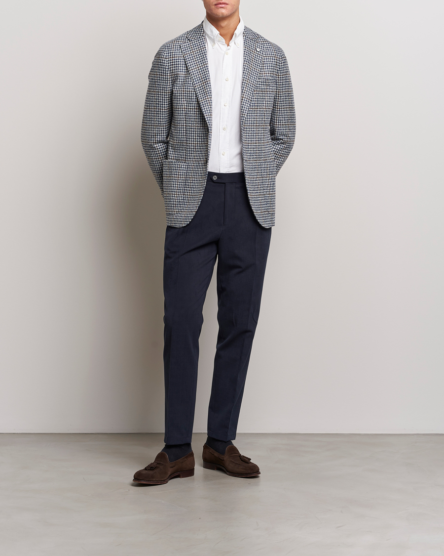 Homme | Blazers | L.B.M. 1911 | Jack Regular Checked Wool Blazer Blue