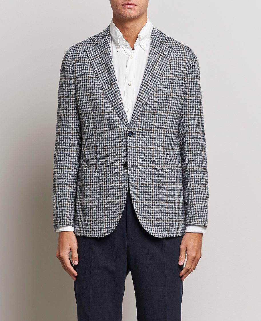 Homme | Blazers | L.B.M. 1911 | Jack Regular Checked Wool Blazer Blue