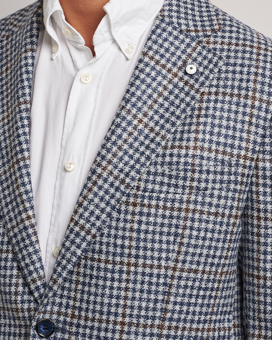 Homme | Blazers | L.B.M. 1911 | Jack Regular Checked Wool Blazer Blue