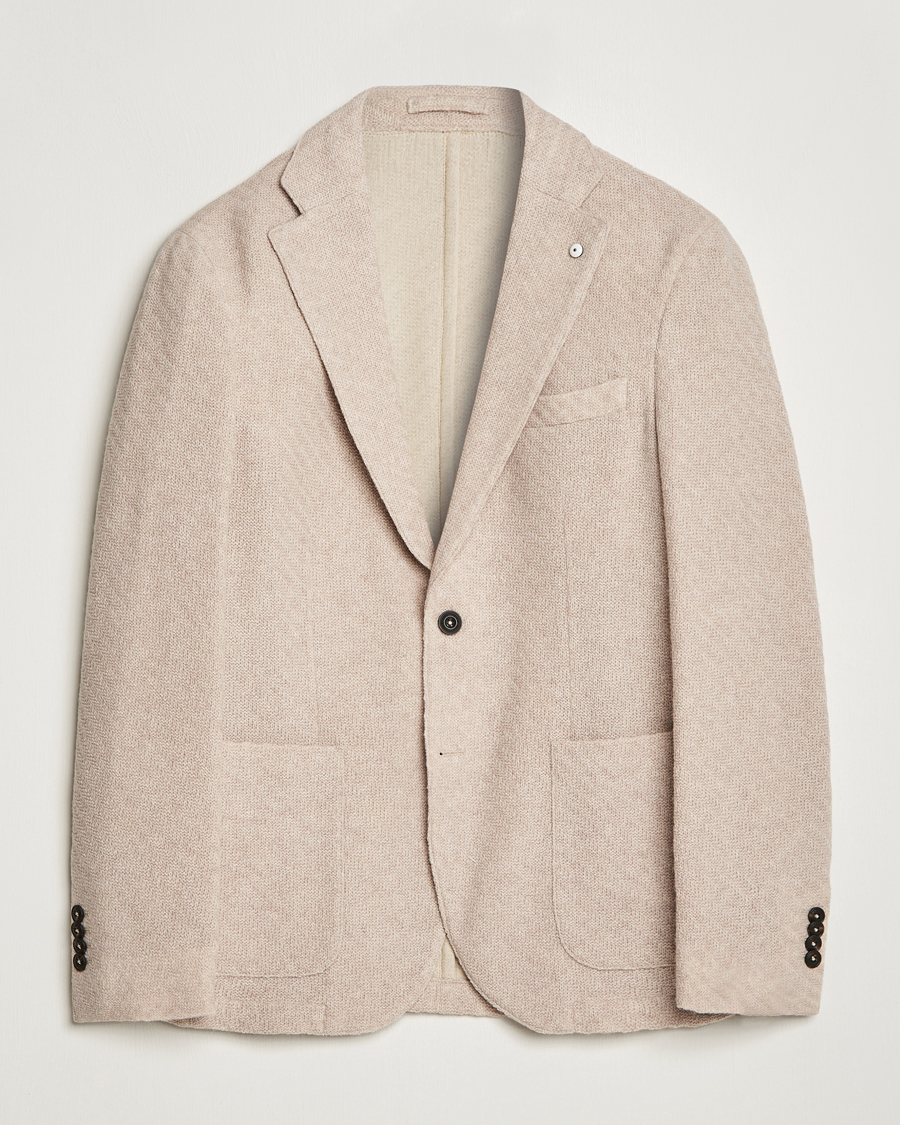 Homme | Blazers | L.B.M. 1911 | Knitted Punto Wool Structure Blazer Beige