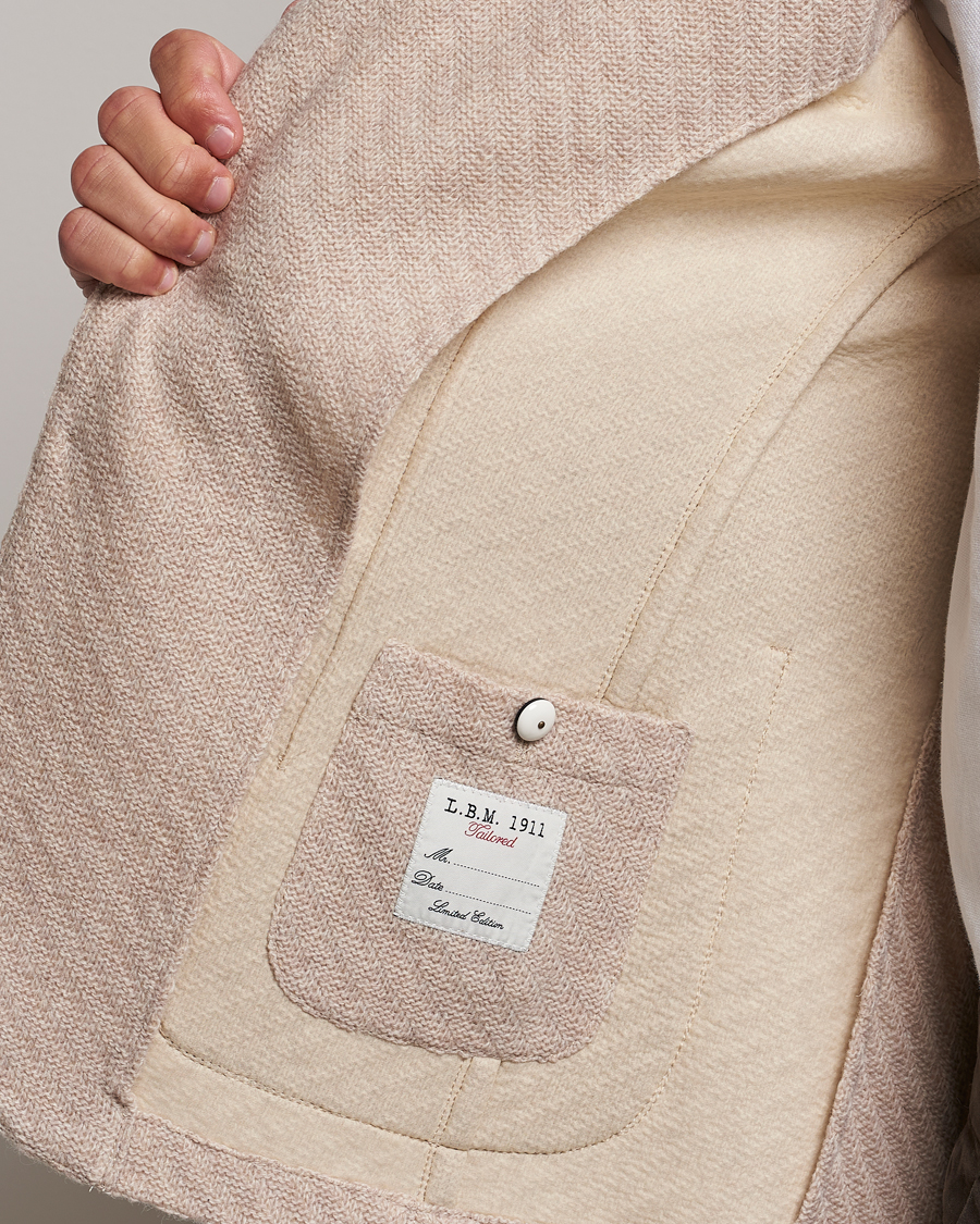 Homme | Blazers | L.B.M. 1911 | Knitted Punto Wool Structure Blazer Beige
