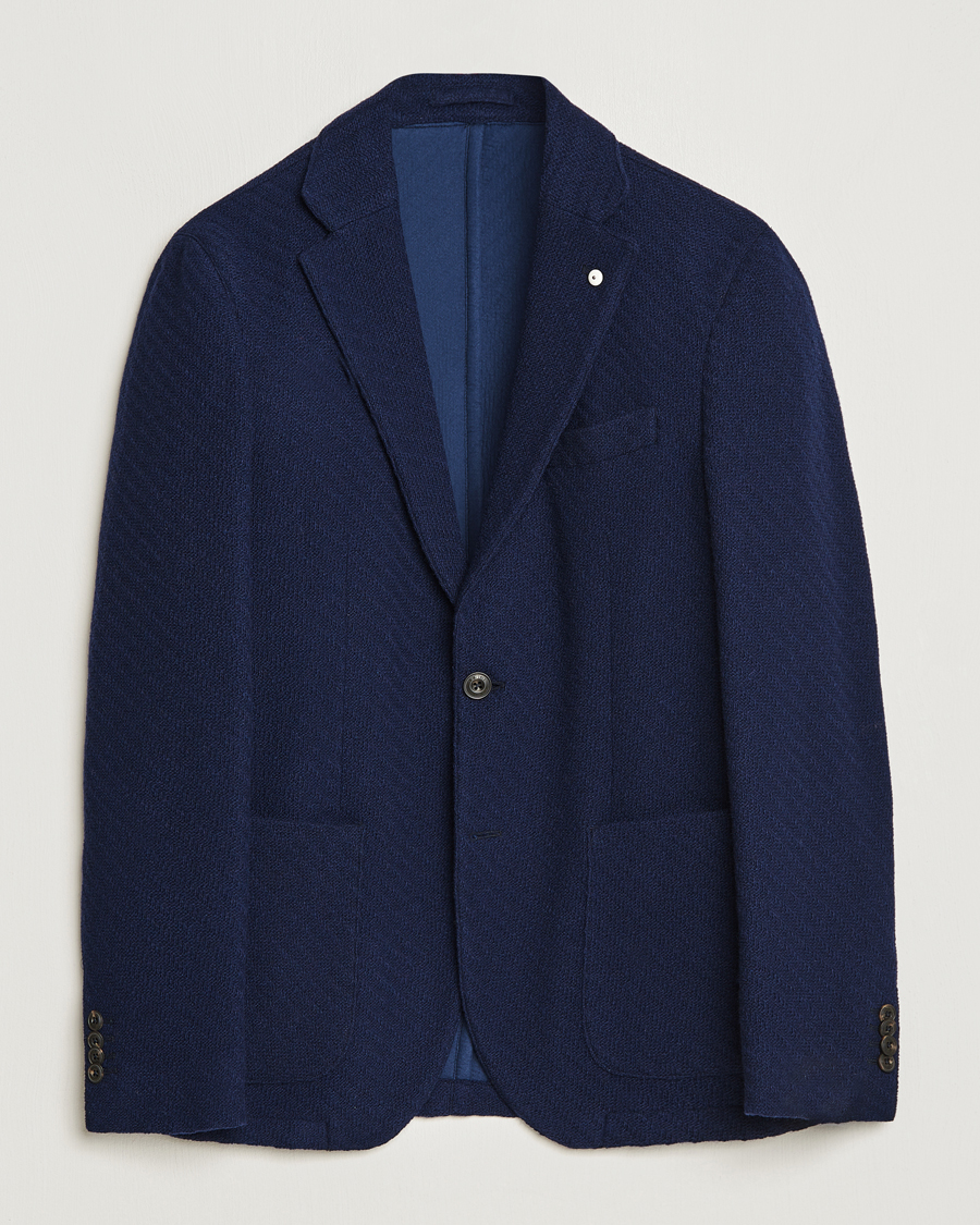 Homme | Blazers | L.B.M. 1911 | Knitted Punto Wool Structure Blazer Navy