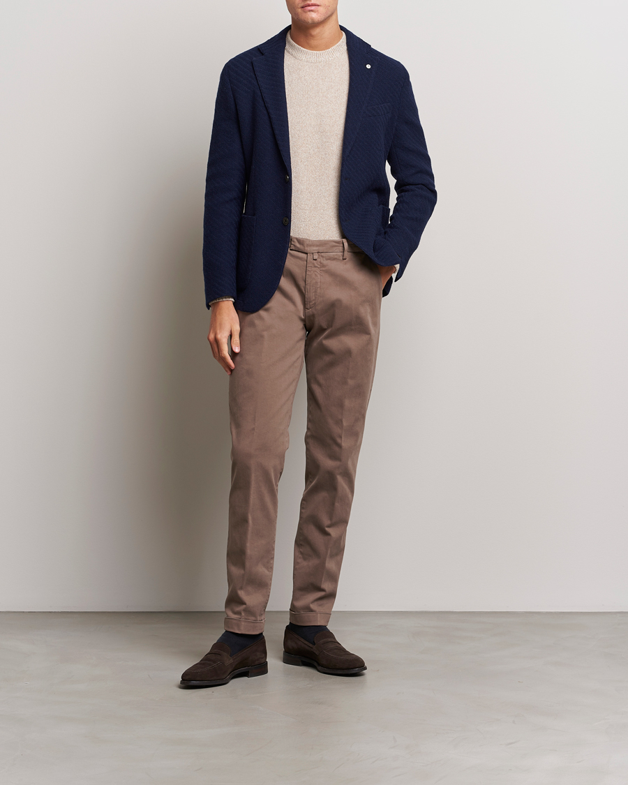 Homme | Blazers | L.B.M. 1911 | Knitted Punto Wool Structure Blazer Navy