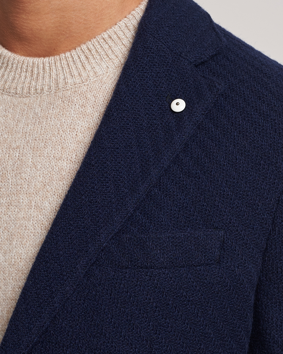 Homme | Blazers | L.B.M. 1911 | Knitted Punto Wool Structure Blazer Navy
