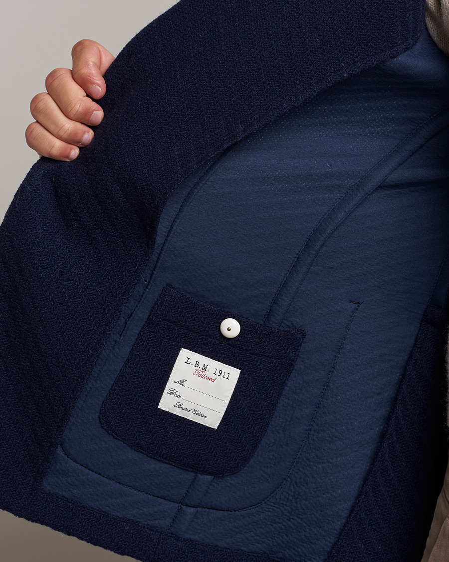 Homme | Blazers | L.B.M. 1911 | Knitted Punto Wool Structure Blazer Navy